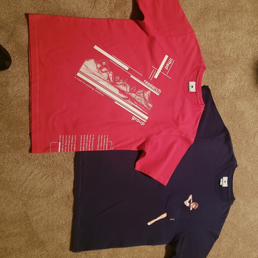 2 premium mens lrg t-shirts